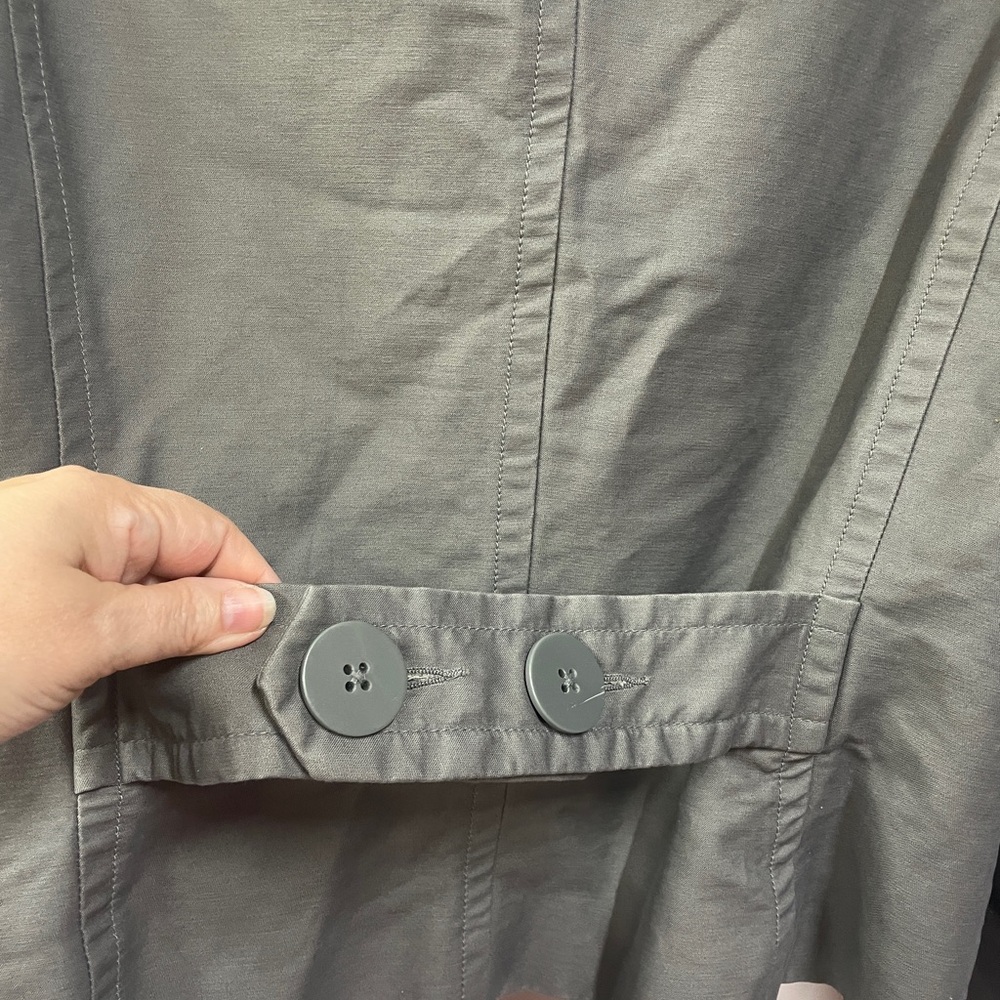 Old Navy Charcoal Double-Breasted Cotton Short Large Jacket Coat Women's - Picture 6 of 8